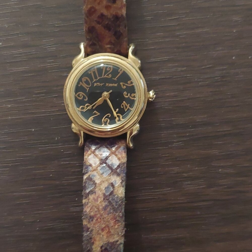 Vintage Betsey Johnson Leather Leopard Print Tassel Watch Great Condition